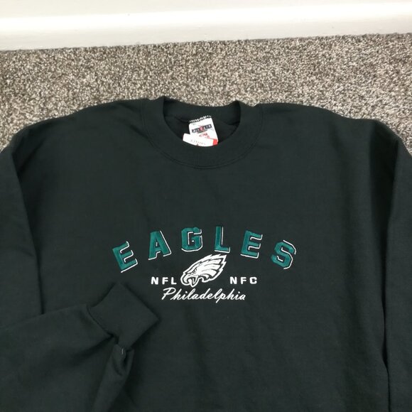 NWT Vintage 90s Y2K Philadelphia Eagles Sweatshirt Jerzees Super Sweats Mens XL